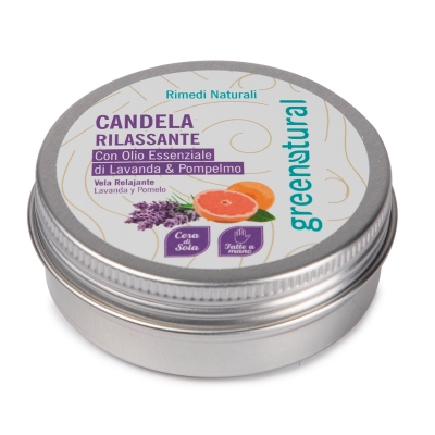 Candela cera di soia rilassante lavanda GN