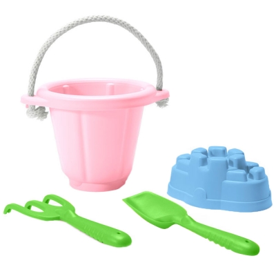 Set spiaggia rosa in plastica riciclata