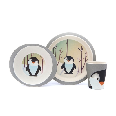 Set tavola pinguino in bambù